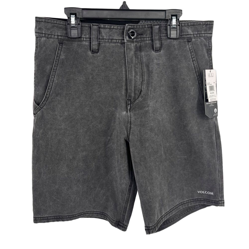 Volcom SNT Blitzed Hybrid Board Shorts Boys Size 16 (28) Washed Black